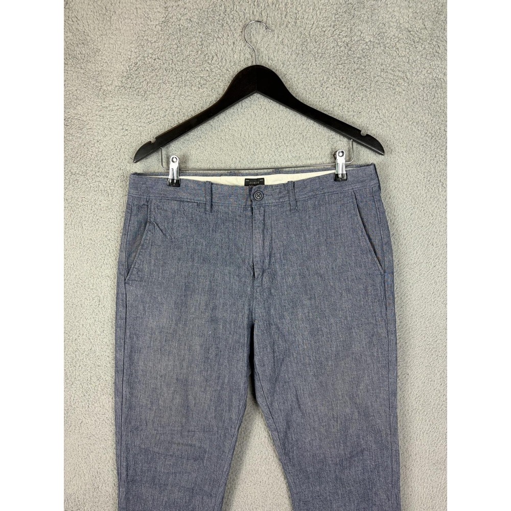 J.Crew Pants Mens 33x32 Blue 770 Slim Fit Chambray Stretch Chino Casual Office